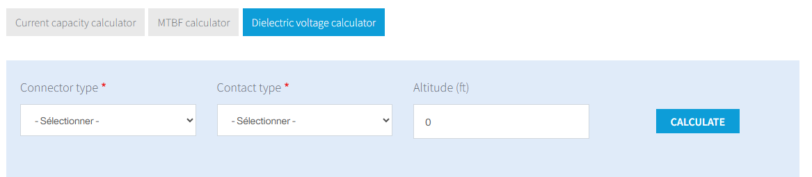 Dielectric voltage calculator Nicomatic